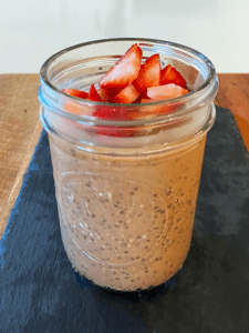 add strawberries to chia seed pudding