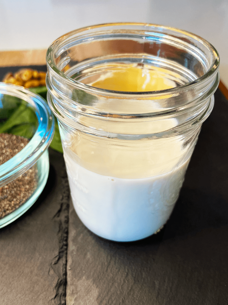 oat milk for pistachio chia seed pudding with oat milk