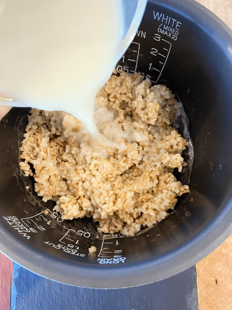 steel cut oats for Indian recipe cooked in rice cooker