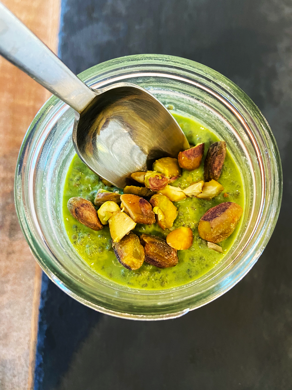 how to make chia pudding with oat milk : pistachio almond