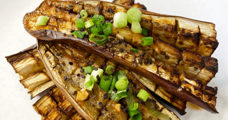 Easy Air Fryer Miso Eggplant recipe : with miso sake sauce