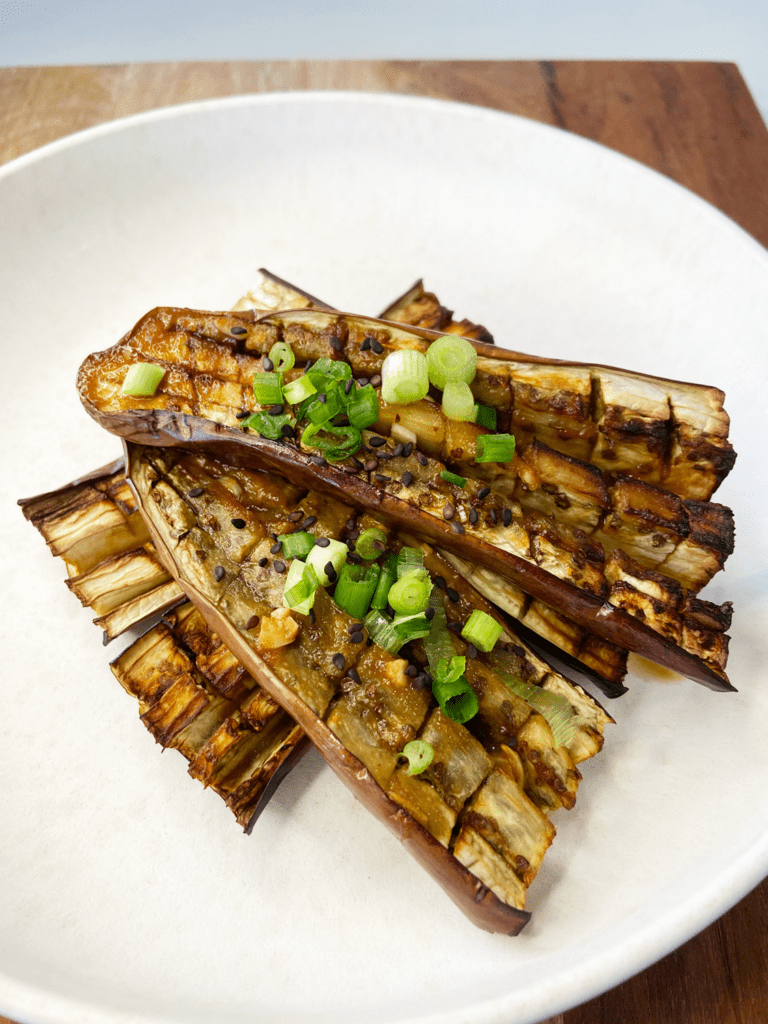Easy Air Fryer Miso Eggplant recipe with miso sake sauce Olive You