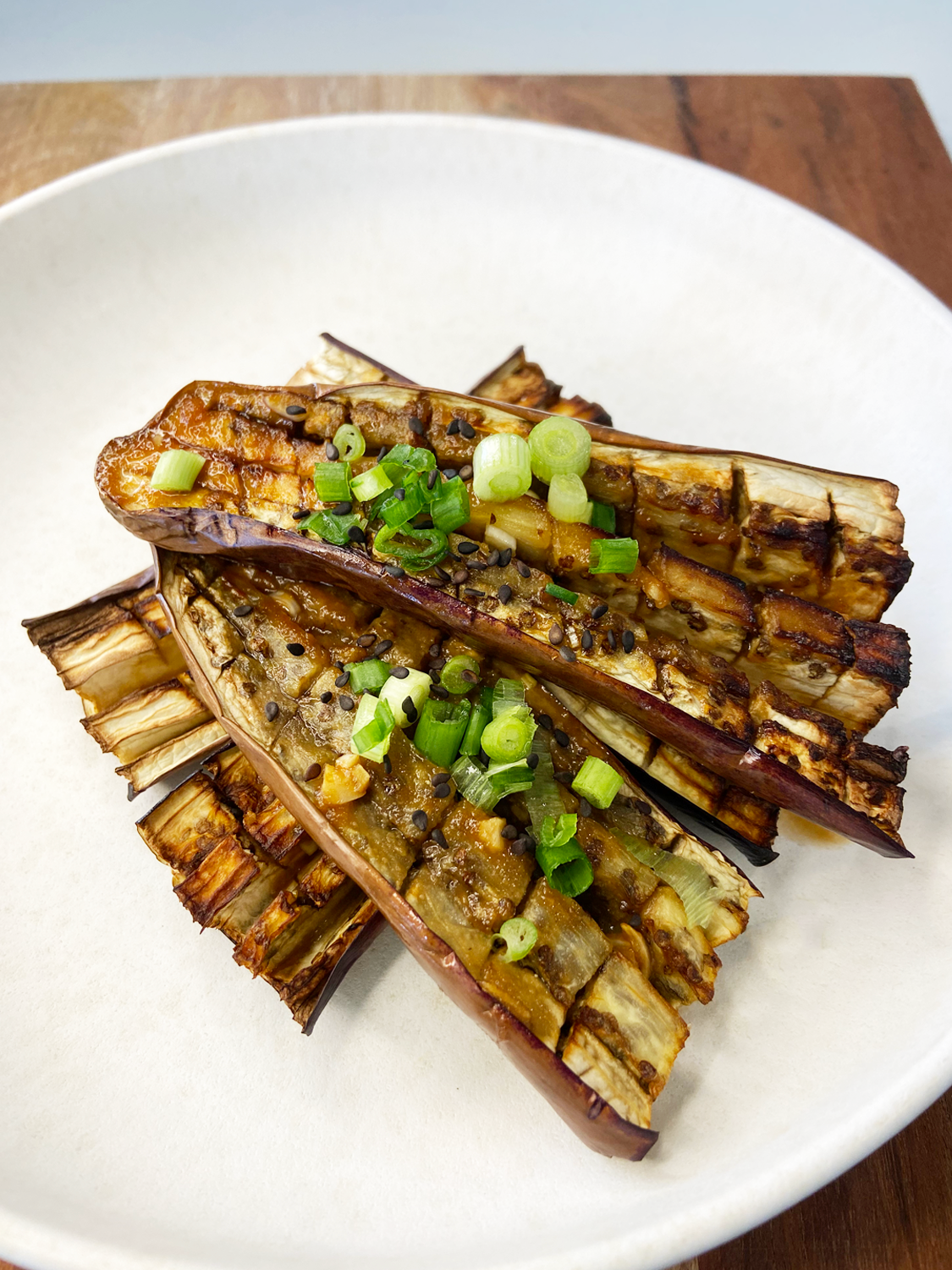 Easy Air Fryer Miso Eggplant recipe : with miso sake sauce