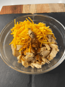 vegan chicken and cheese for air fried min tacos