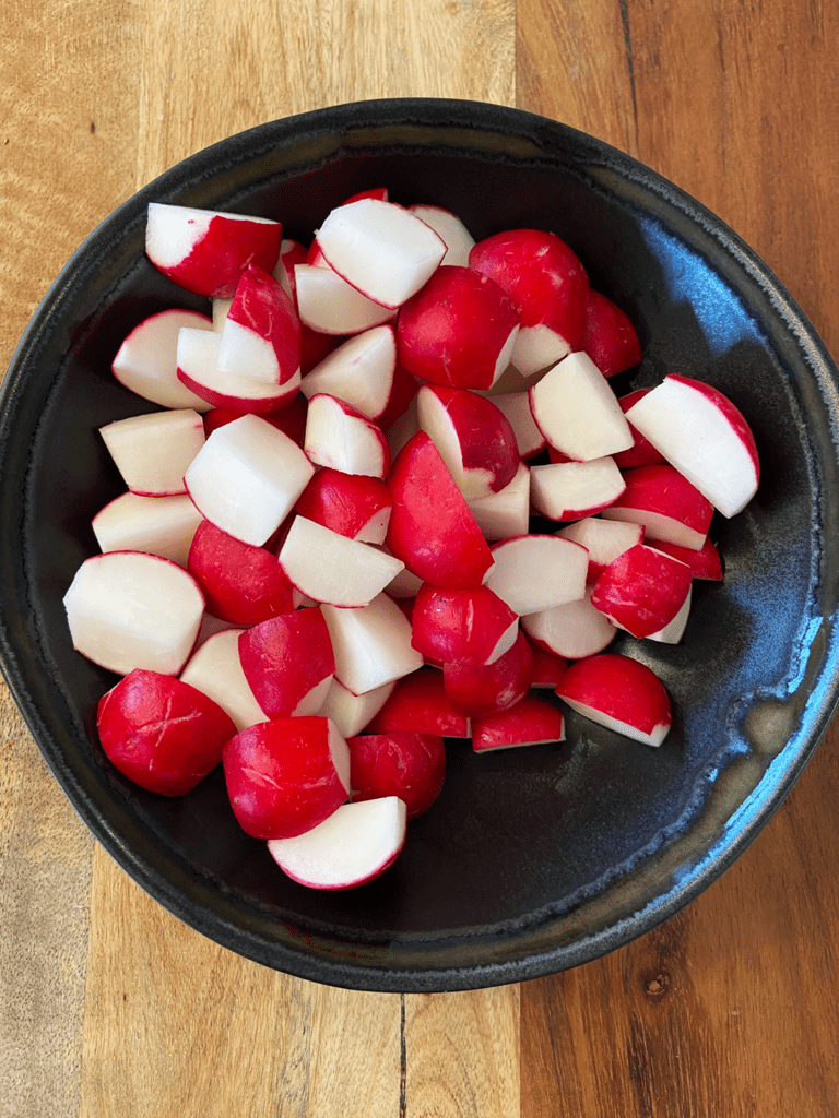 cut radishes for air fryer radishes