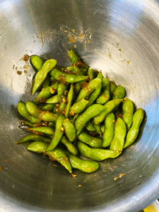 edamame with garlic soy sauce