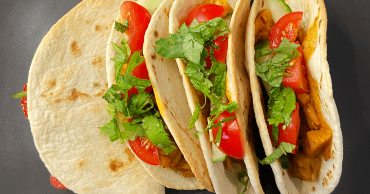 vegan curry chicken tacos : air fryer recipe