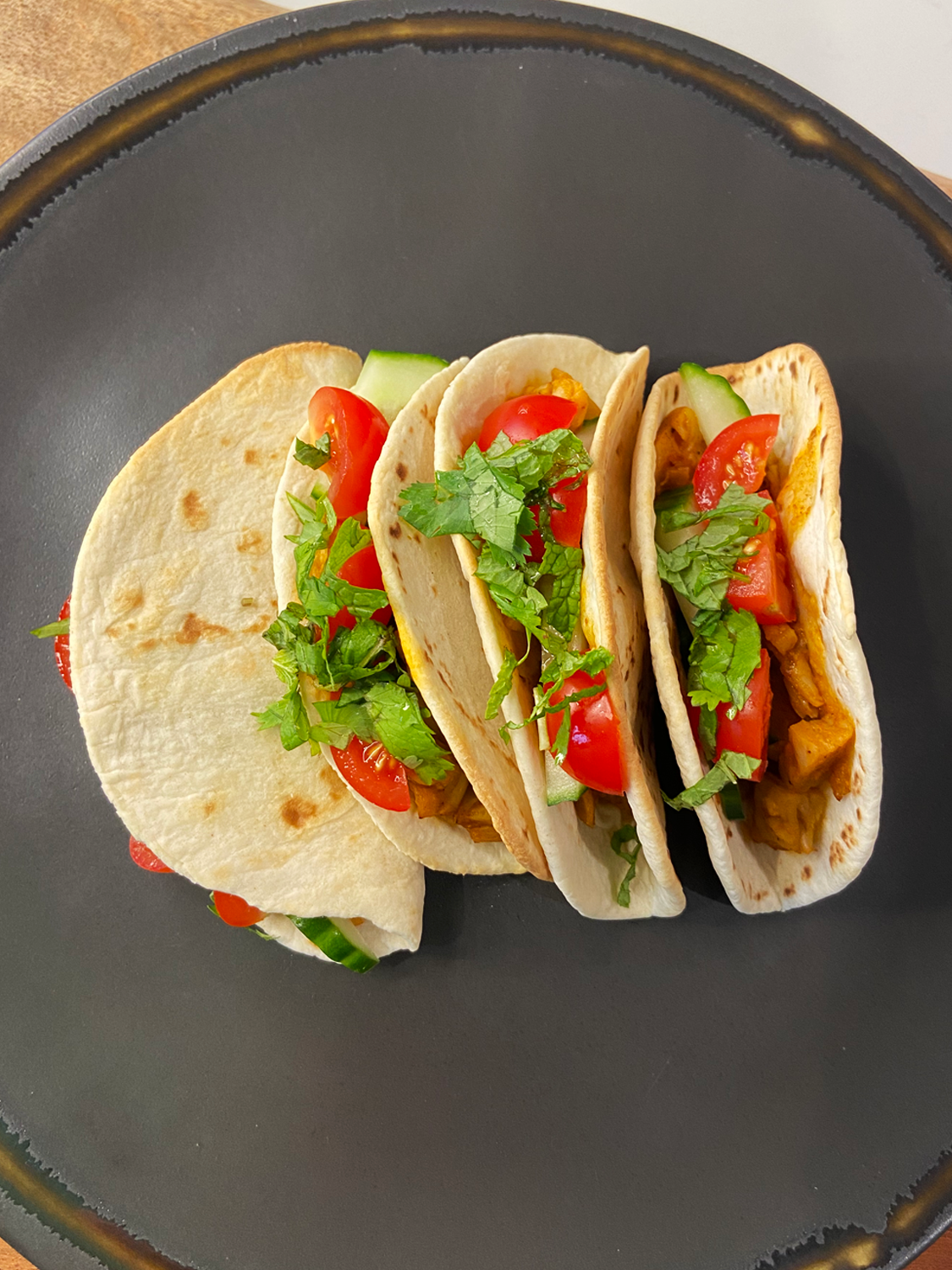 vegan curry chicken tacos : air fryer recipe