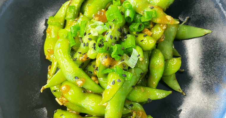 Edamame with garlic soy sauce : easy recipe