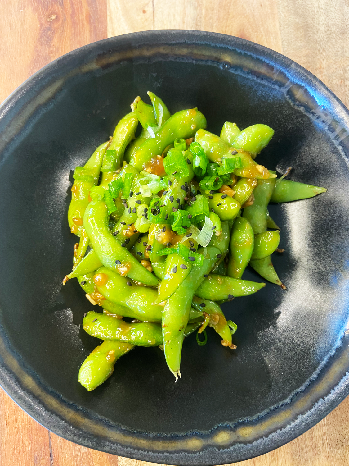 Edamame with garlic soy sauce : easy recipe