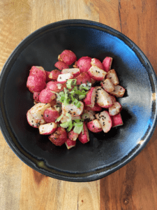 air fryer radishes garlic miso