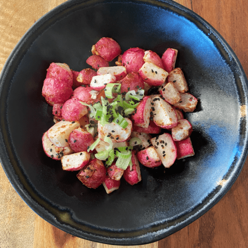 air fryer radishes garlic miso