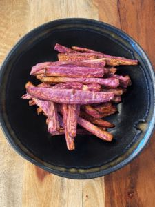 air fryer Japanese sweet potato fries