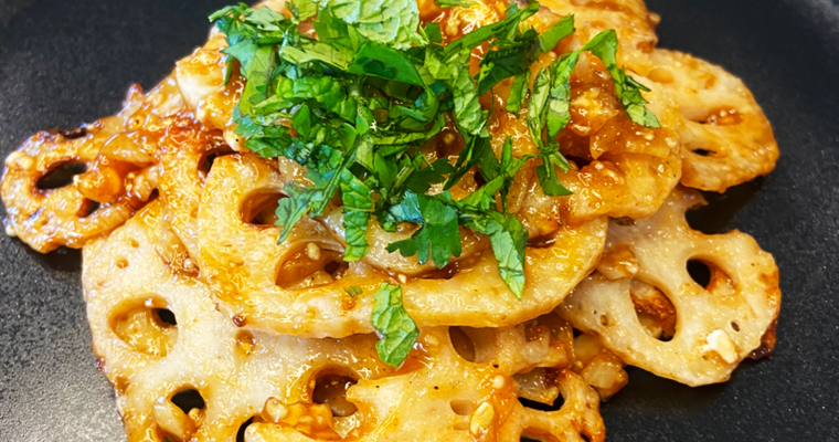 Indian lotus root recipe : with sweet and spicy sauce