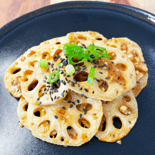 air fried lotus root with garlic ginger sauce