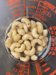 cashews soaking in water