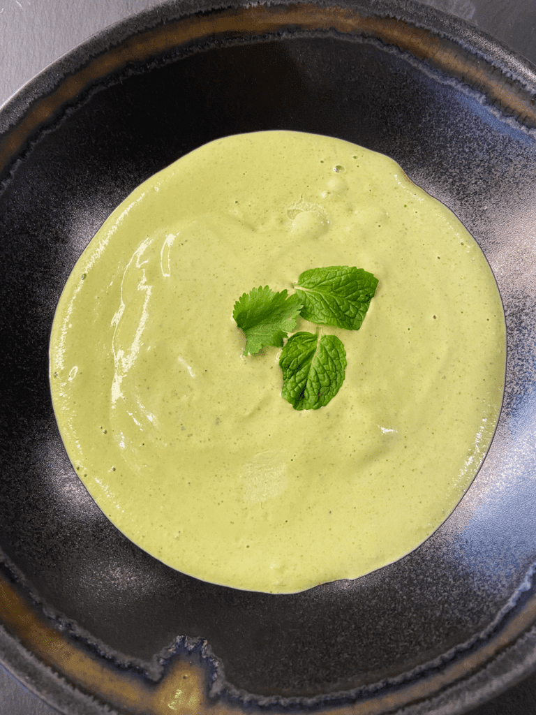 cilantro mint vegan crema