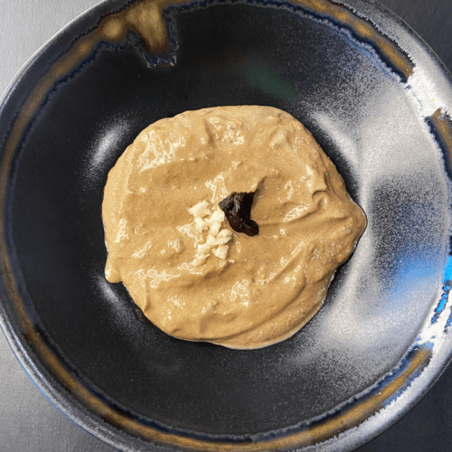 black garlic vegan crema