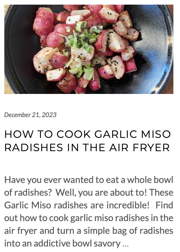 link to garlic miso radish recipe