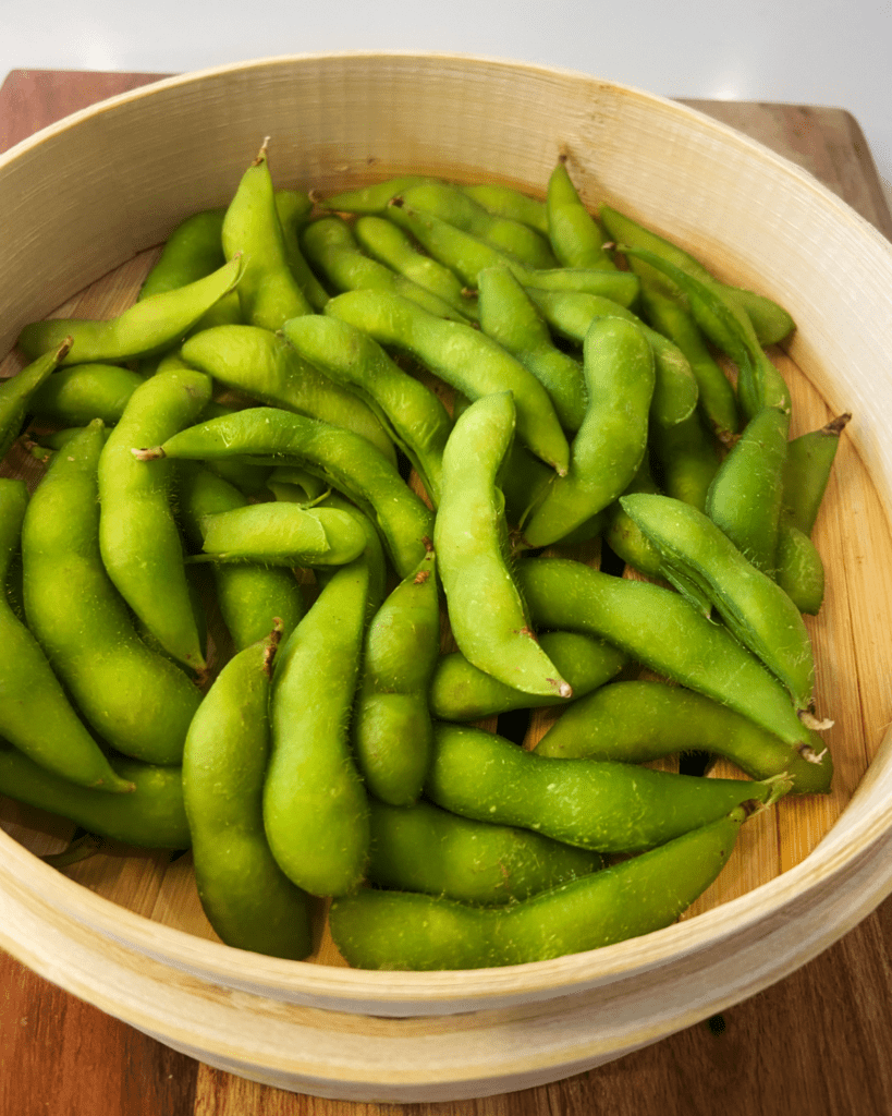 steamed edamame in a basket for  can you freeze edamame post