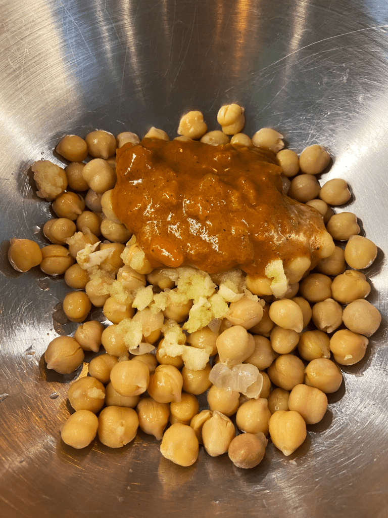 ingredients for curry chickpeas