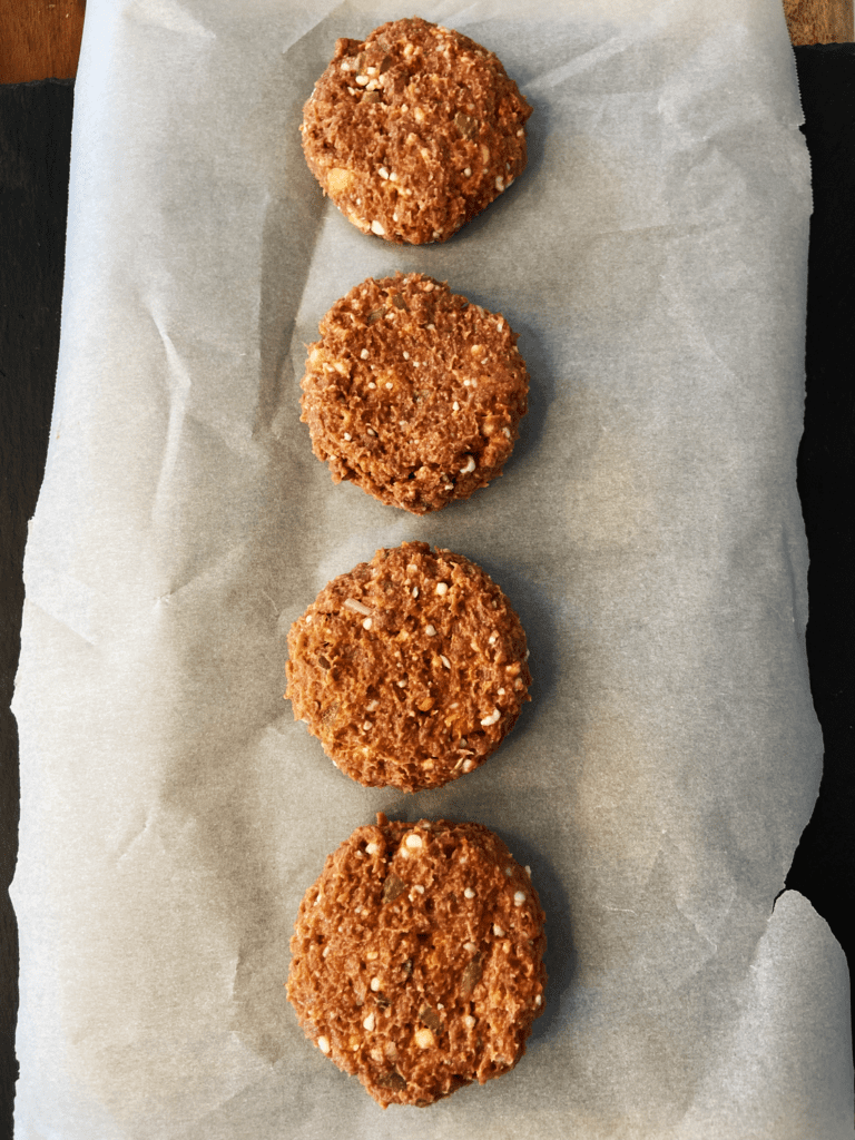 beyond burger patties on parchment paper