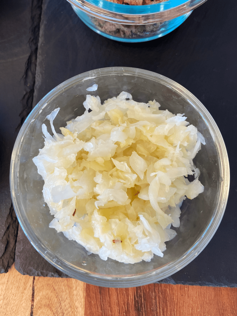 sauerkraut for loaded Irish vegan Mac and cheese with Guinness cheese sauce