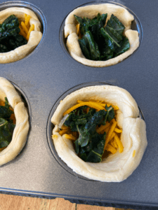 adding kale to just egg quiche cups