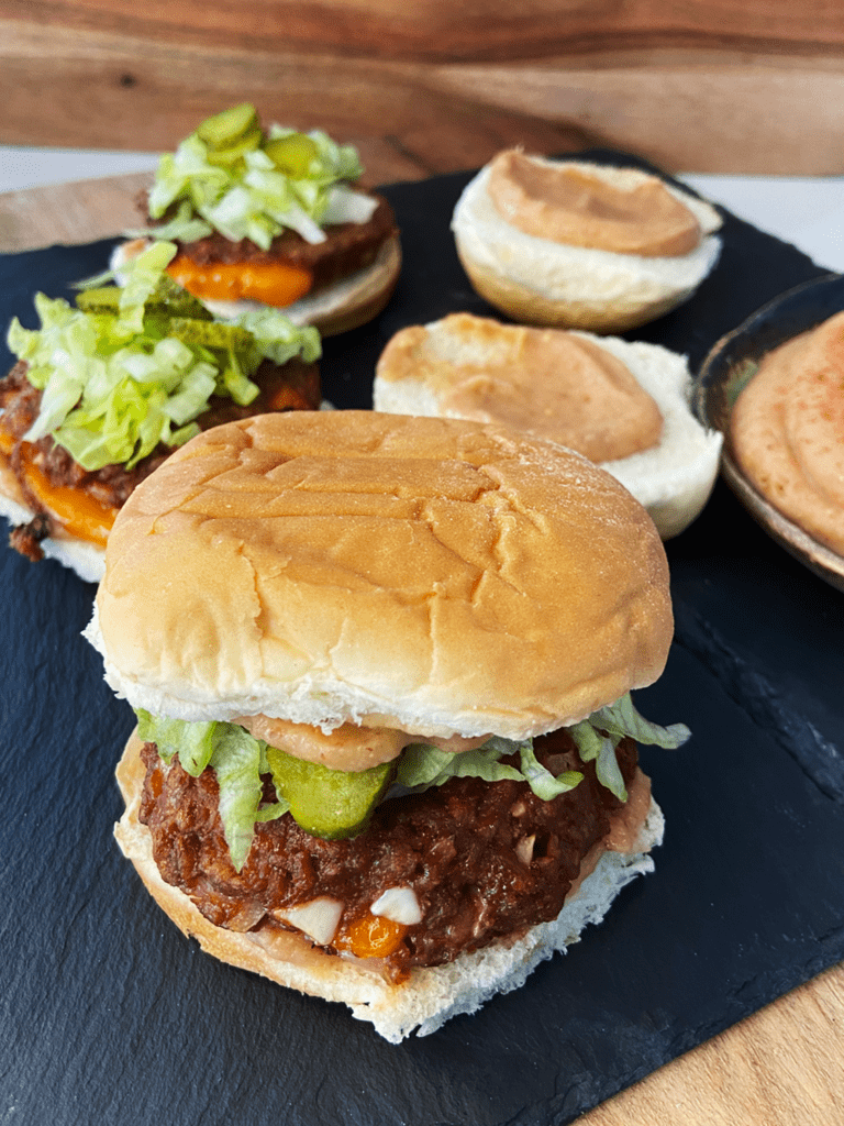 air fried beyond burger Big Mac sliders