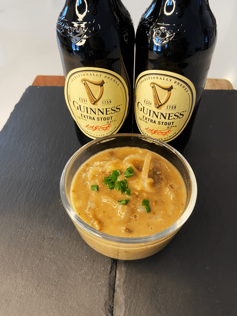 Guinness gravy for Guinness vegan steak sliders