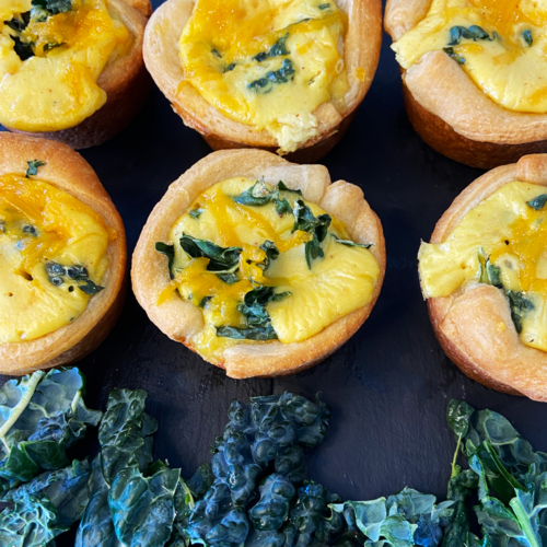 just egg quiche cups kale and vegan cheddar