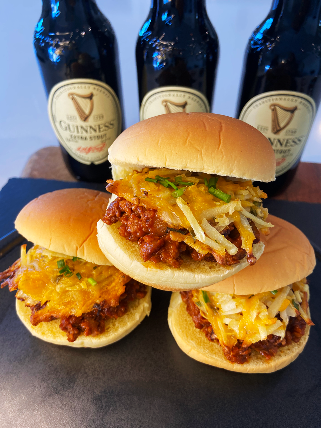 Beyond Meat Beer Sloppy Joes – with vegan cheese potato hash