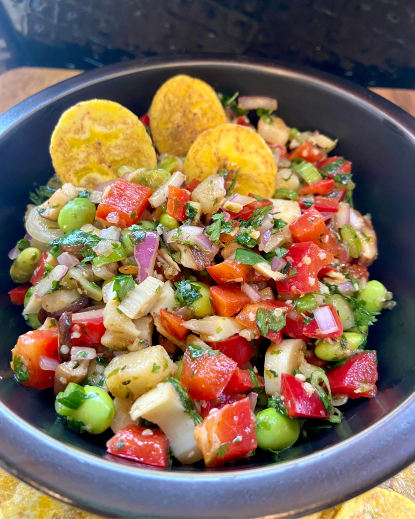 Asian-inspired vegan ceviche for vegan dinner party starters