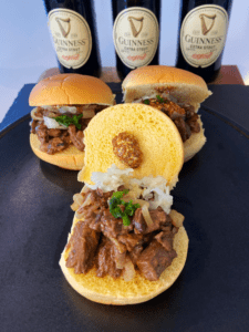 Guinness vegan steak sliders