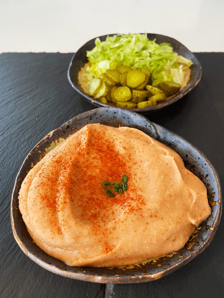 white bean Big Mac sauce and toppings for air fried beyond burger Big Mac sliders