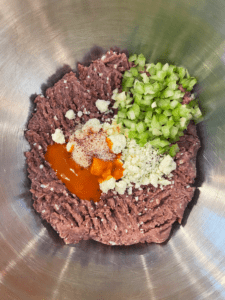 ingredients for air fryer beyond burger in bowl