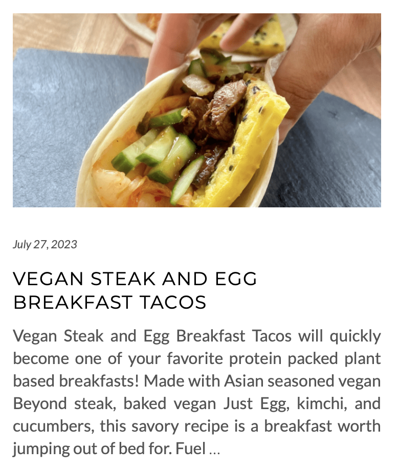 link for vegan steak and egg breakfast taco recipe