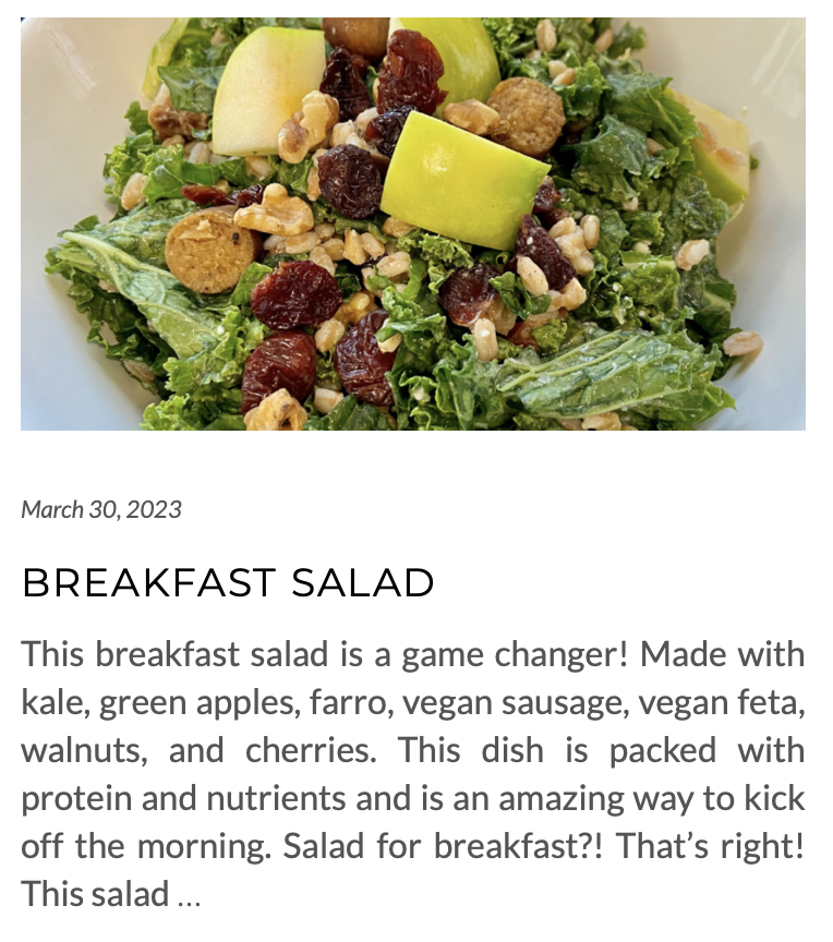 link for breakfast salad recipe - vegan breakfast recipe