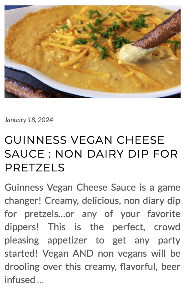 link for Guinness vegan cheese sauce recipe