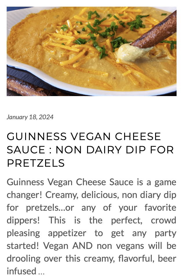 link for Guinness vegan pretzel cheese sauce