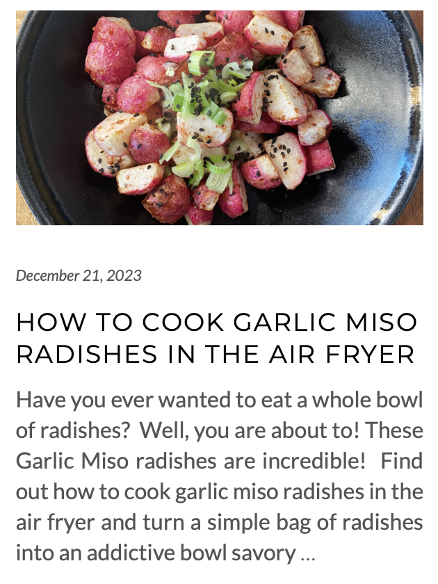 link to garlic miso radish recipe