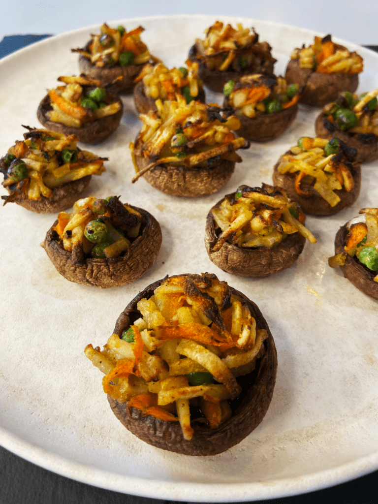 Indian Potato Stuffed Mushrooms : air fryer Indian recipe