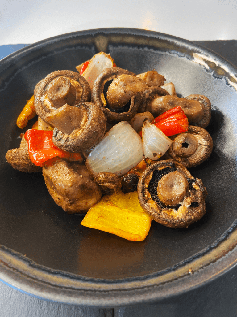  air fryer masala spiced Indian mushrooms