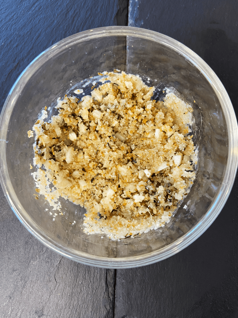 vegan garlic butter and Italian breadcrumbs