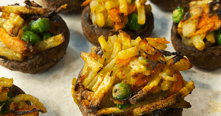 Indian Potato Stuffed Mushrooms : air fryer Indian recipe