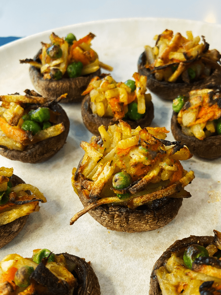 Indian Potato Stuffed Mushrooms air fryer Indian recipe Olive You