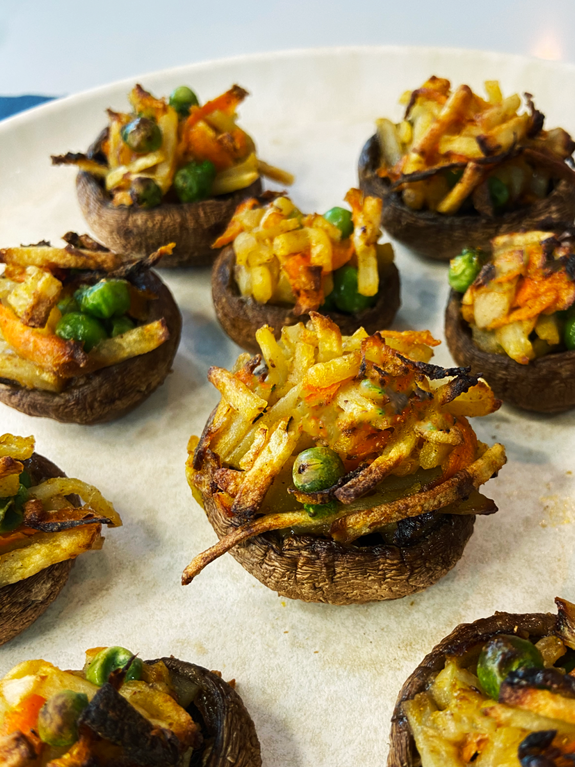 Indian Potato Stuffed Mushrooms : air fryer Indian recipe