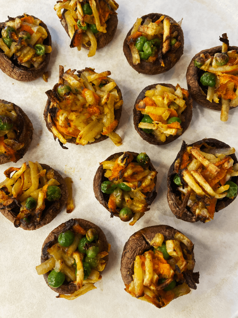 Indian Potato Stuffed Mushrooms : air fryer Indian recipe