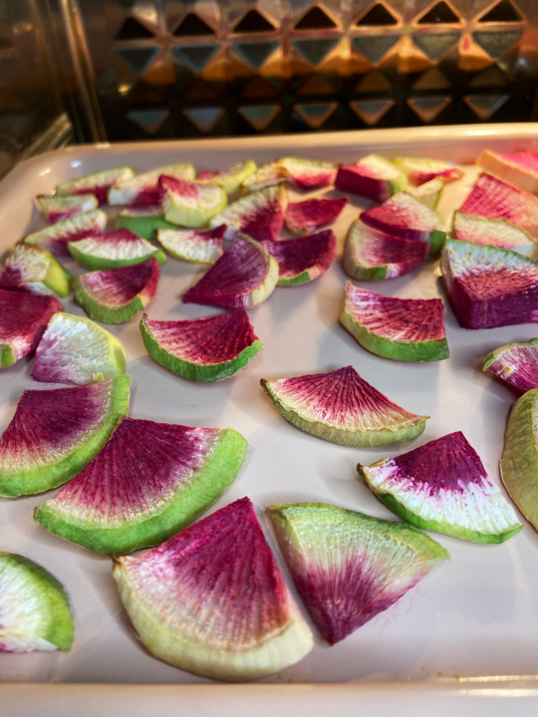 air fryer watermelon radishes cooking