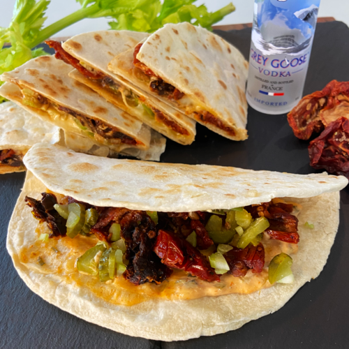 vegan Bloody Mary quesadilla